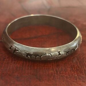 TAXCO Mexico Sterling Silver CutOut BULLFIGHT STORYTELLER Bangle Bracelet